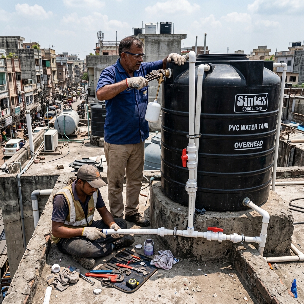 Water tank pipe connections Hyderabad