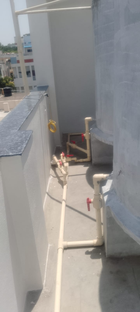 Terrace CPVC tank pipeline routing Hyderabad